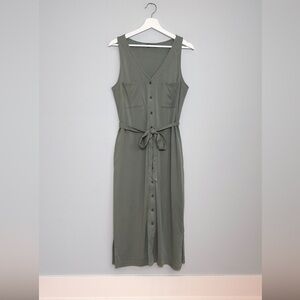 Tahari Modal Button Up Dress in Sage Green